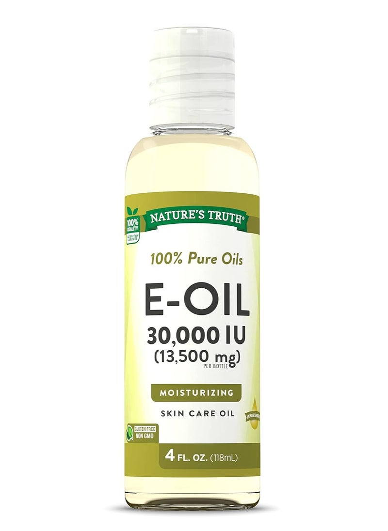 Nature's Truth Vitamin E Oil for Skin 30,000 IU | 100% Pure | 4 oz | Lemon Scented | GC/MS Tested