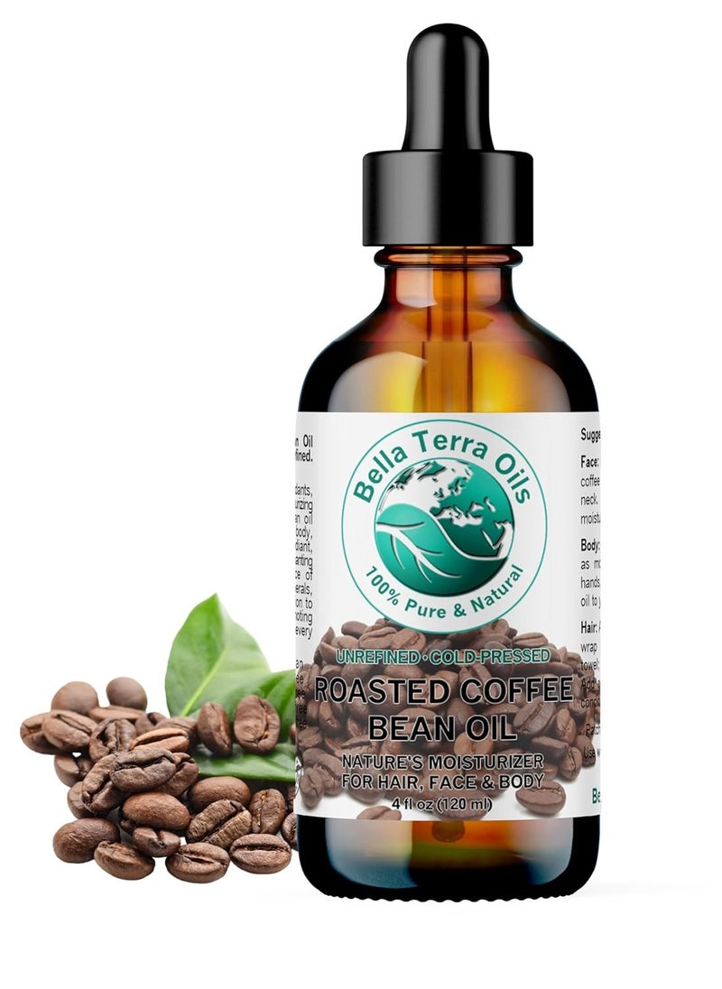 Bella Terra Oils - Roasted Coffee Bean Oil 4 oz - Dive into The Heart of Coffee Extract, Boosted with Essential Fatty Acids, A Luxurious Experience