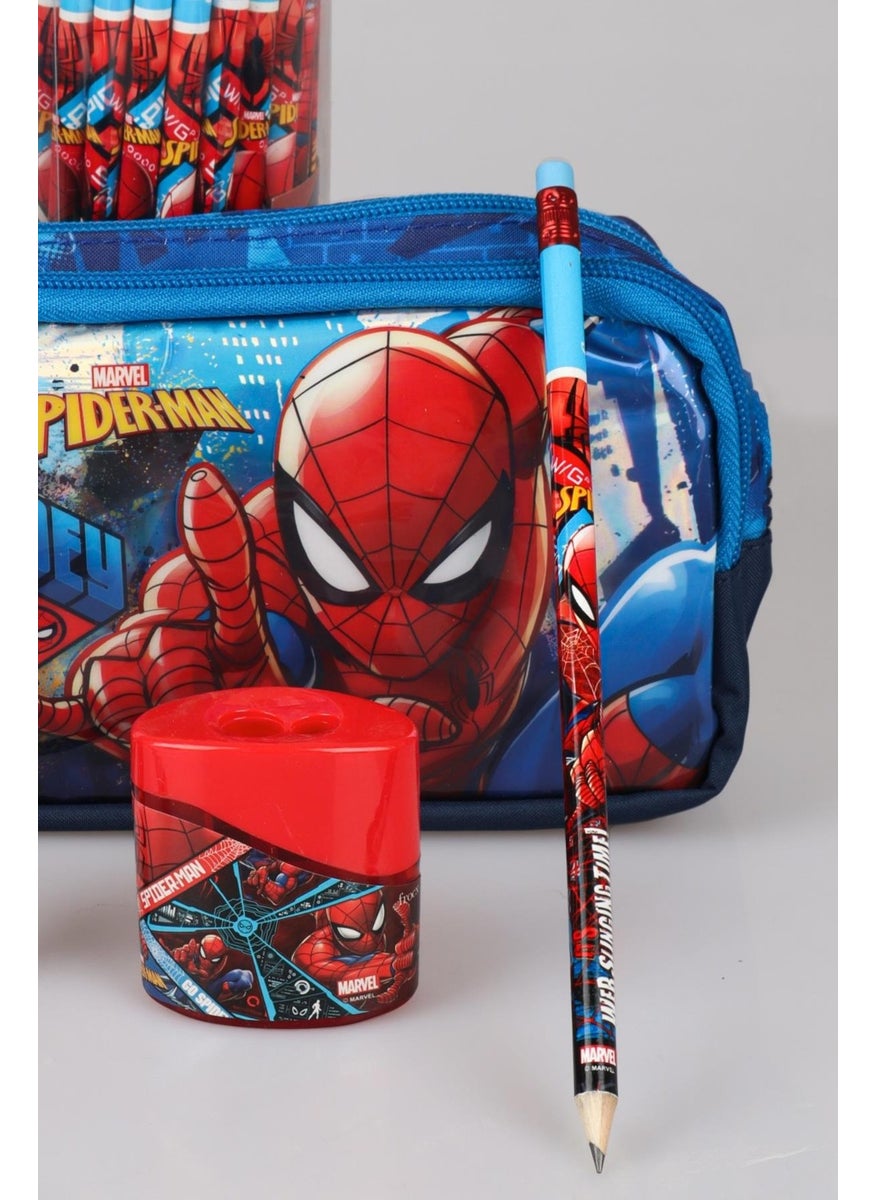 Licensed Pencil Bag, 2 Eraser Pencils, Double Blade Sharpener and Rocket Eraser Stationery Set