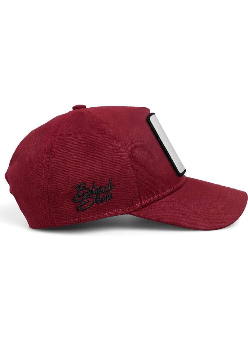 Blackbörk V1 Baseball Kids Panda - Claret Red Children's Hat (Cap) with 6 Code Logo