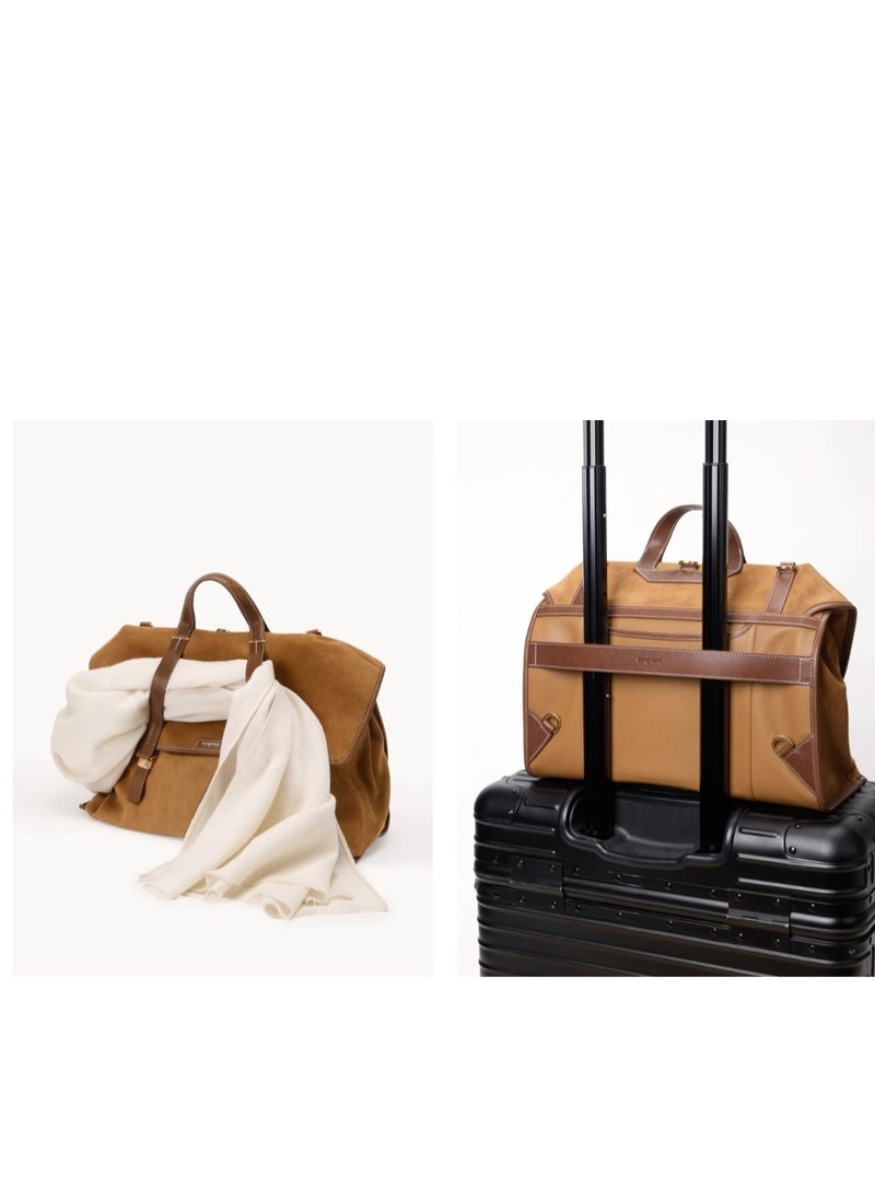 Mountain Walk Series Large Travel Briefcase Vintage Suede Crossbody Backpack (Large Size)