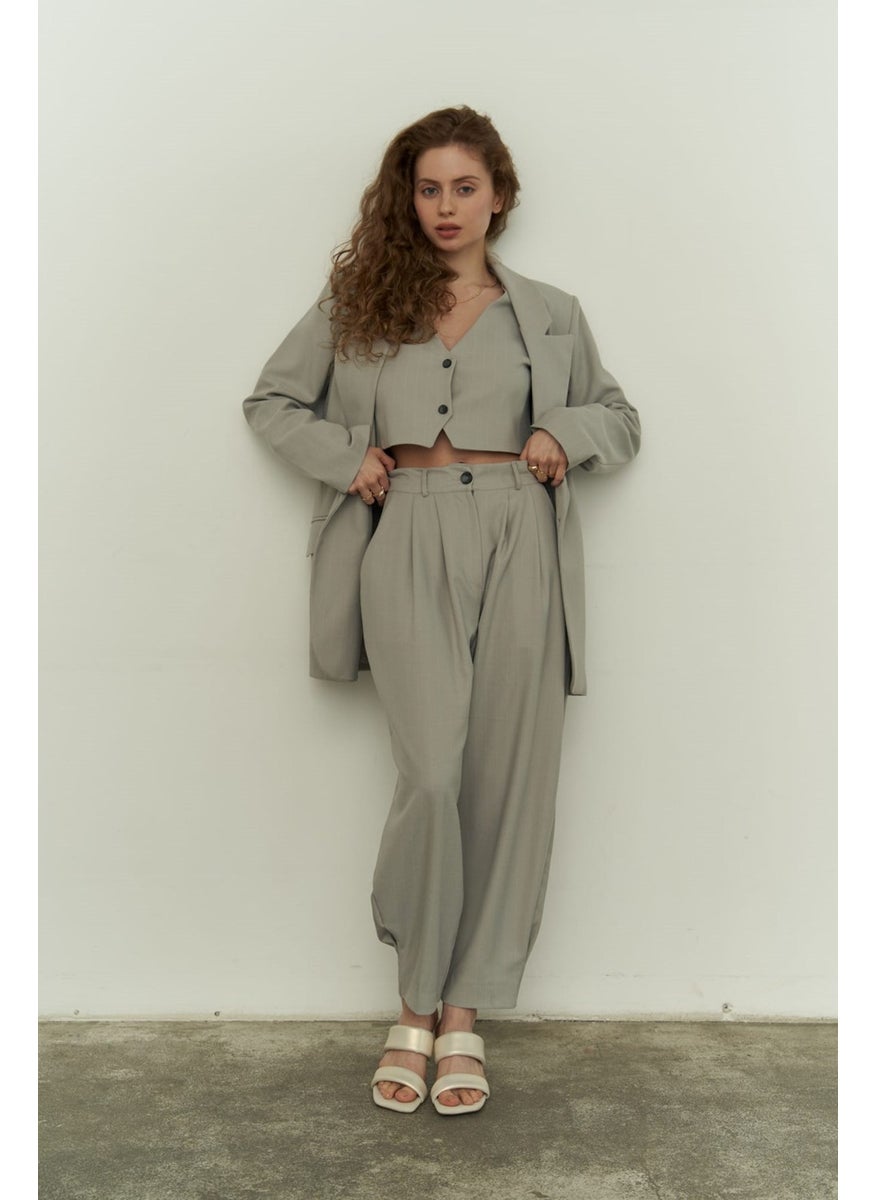 Polly Gray Triple Jacket Set