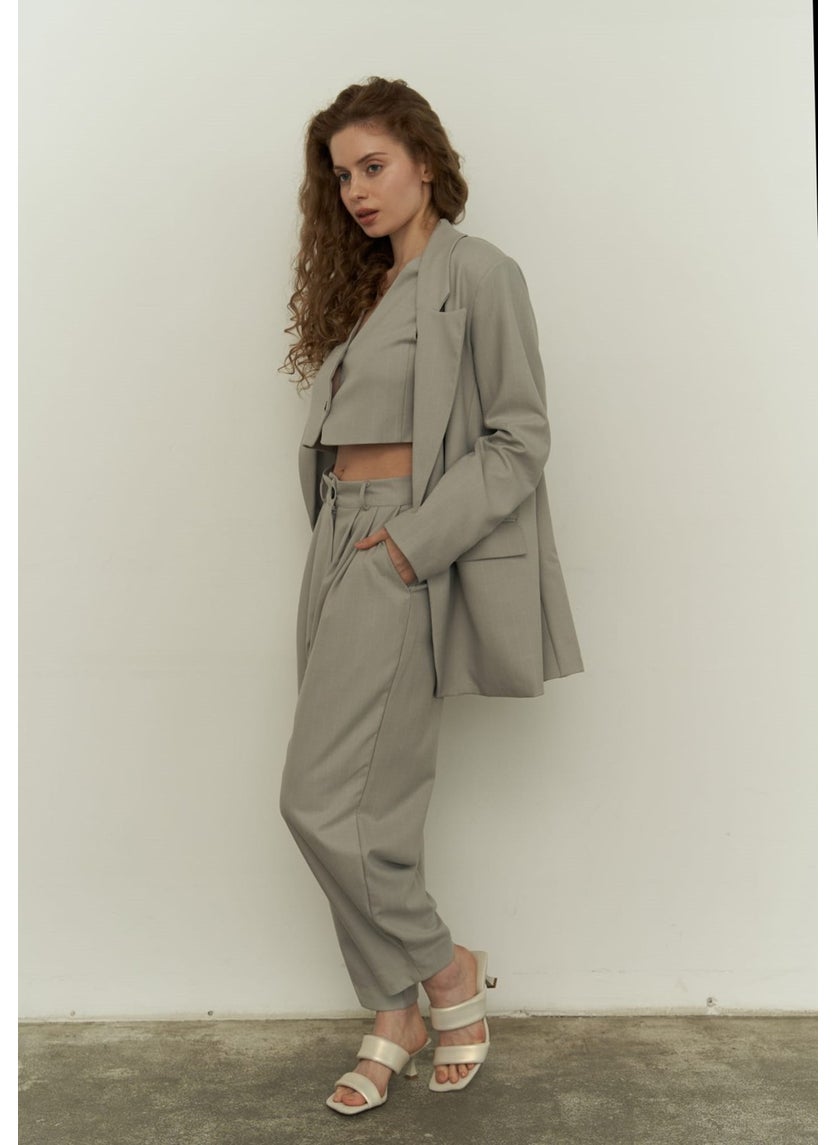 Polly Gray Triple Jacket Set