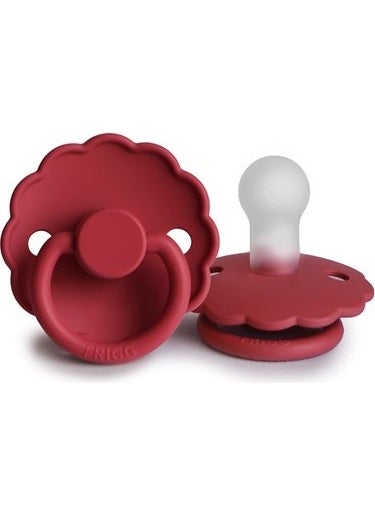 Frıgg Daisy Silicone Pacifier - Scarlet 0-6 Months
