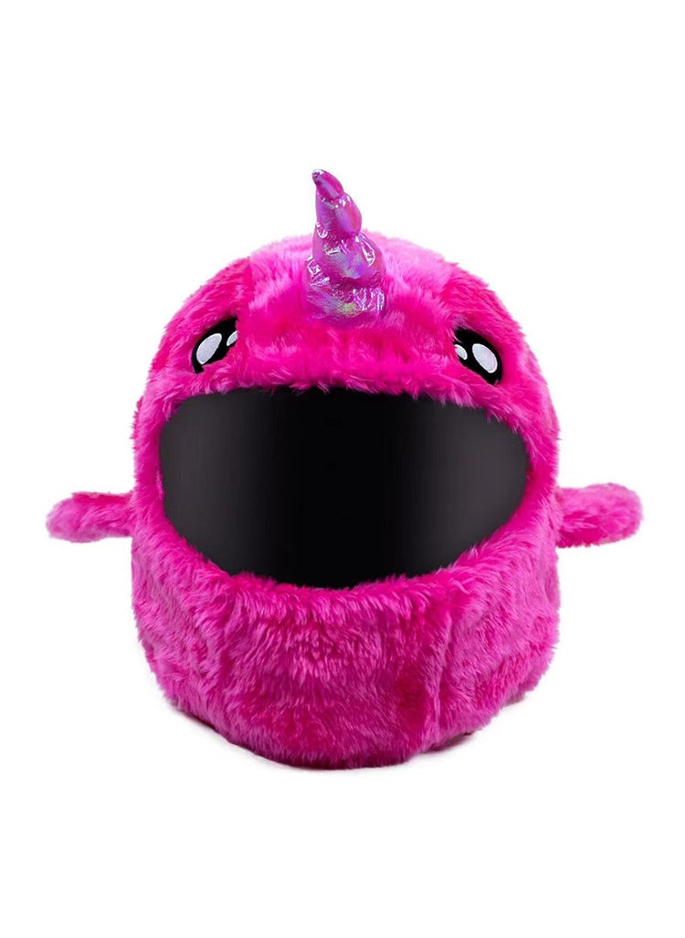 Warm Riding Face Mask Long-Footed Whale Helmet Cover Cute Plush Motorcycle Headcover Protection Jacket Unisex Rabbit Fur Pink