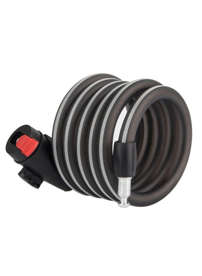 Five-Digit Combination Bike Lock for Mountain and Road Bicycles - Reflective Steel Cable Lock with Wheel Lock and Door Lock Features
