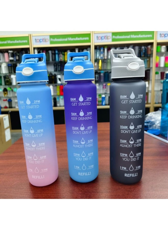 Factory Wholesale High Temperature Resistant Tritan Plastic Water Bottle Spray Nozzle Space Cup Outdoor Riding Sports Kettle-Color:Transparent-Capacity:1L