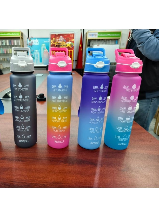 Factory Wholesale High Temperature Resistant Tritan Plastic Water Bottle Spray Nozzle Space Cup Outdoor Riding Sports Kettle-Color:Transparent-Capacity:1L