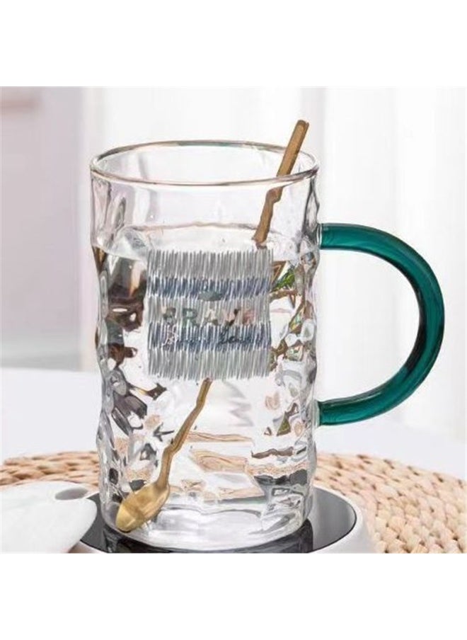 Simple High-Value Cup Women's Large-Capacity Household Glass Cup Milk Breakfast Cup Office Drinking Cup With Lid-Color:Brave Single Cup-Capacity:Standard
