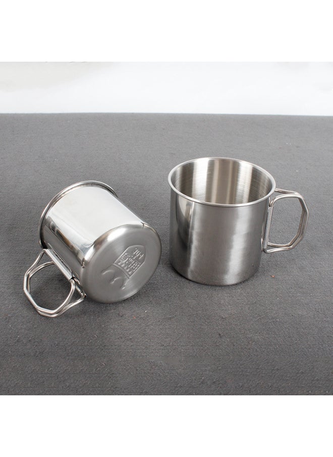 Outdoor Portable Folding 304 Stainless Steel Water Cup For Camping Picnic Climbing Tea Storage Drinking Cup-Color:True Color-Capacity:11cm