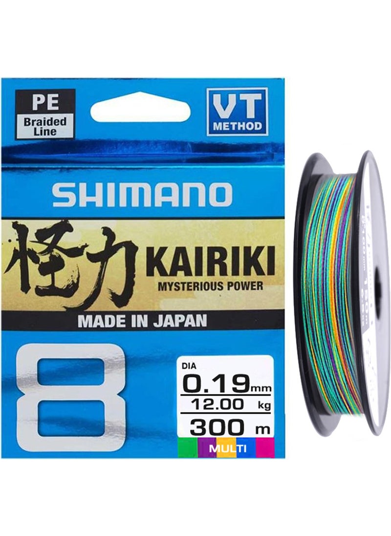 Kairiki 8 Braided Line 300M Multi 0.19MM / 12.0kg