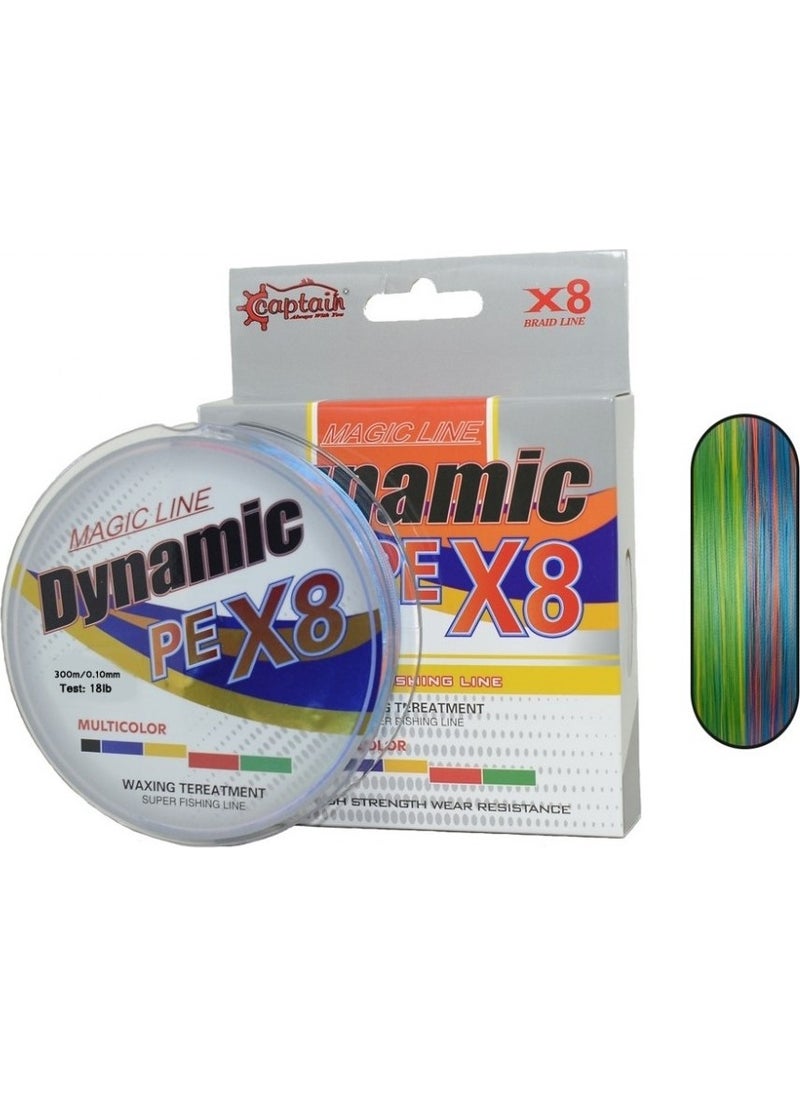 Dynamic Pe 8x Braid Line 300MT Multi 0.10 mm Fishing Line