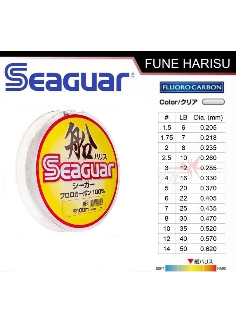 Fune Harisu 100% Fluoro Carbon Fishing Line 100MT 0,33MM