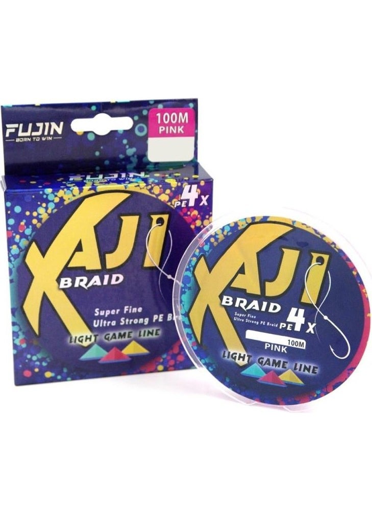 Aji Light Game Braid 4x 100MT Pink Pe Ip Fishing Line