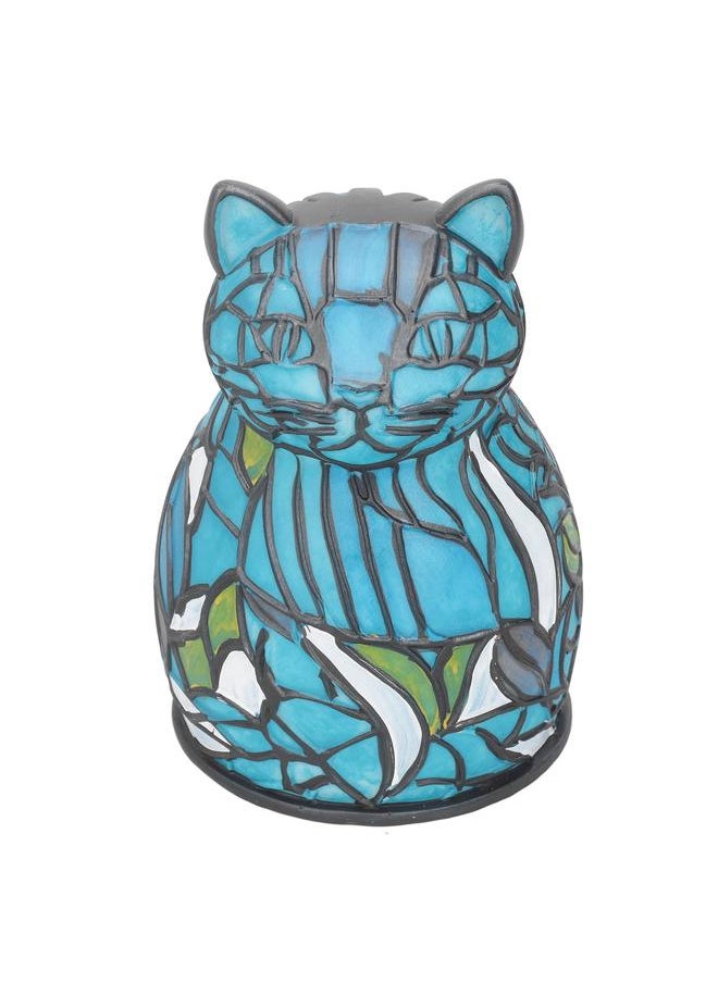 Animal Table Lamp Stained Resin Vintage Cordless Cat Night Light Creative Animal Style Lamp for Living Rooms Bedrooms