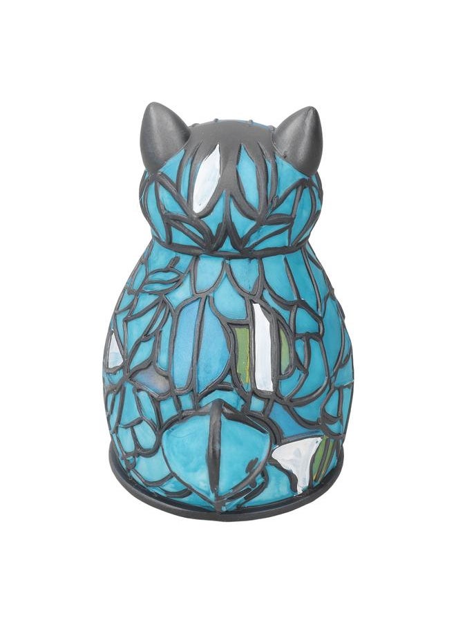 Animal Table Lamp Stained Resin Vintage Cordless Cat Night Light Creative Animal Style Lamp for Living Rooms Bedrooms
