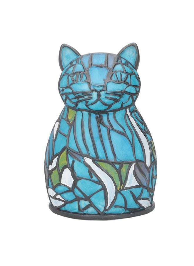 Animal Table Lamp Stained Resin Vintage Cordless Cat Night Light Creative Animal Style Lamp for Living Rooms Bedrooms