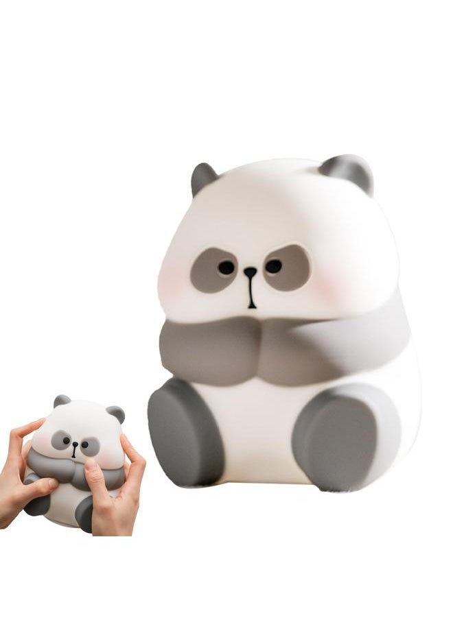 Pat Light Tap Night Light Cute Cartoon Panda Soft Silicone Stress Relief Tap Light Toy with Battery for Bedroom Small