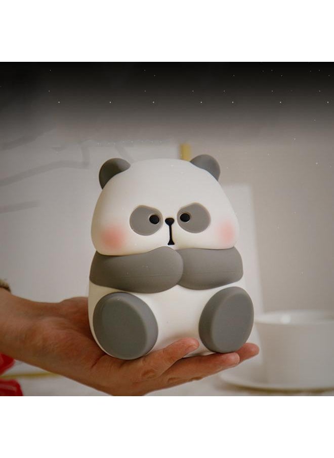 Pat Light Tap Night Light Cute Cartoon Panda Soft Silicone Stress Relief Tap Light Toy with Battery for Bedroom Small
