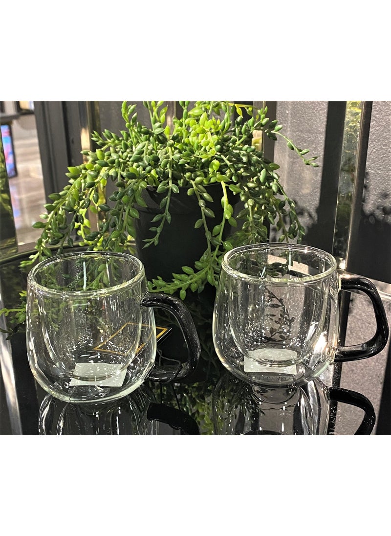 Lucky Art Lyhl 002 Classica 100 ml Double Walled Borasilica Set of 2 Espresso Glasses