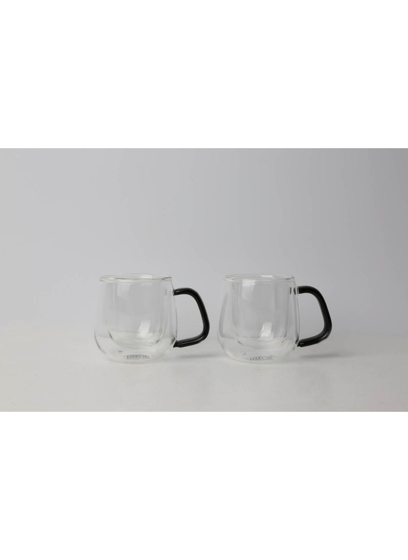Lucky Art Lyhl 002 Classica 100 ml Double Walled Borasilica Set of 2 Espresso Glasses