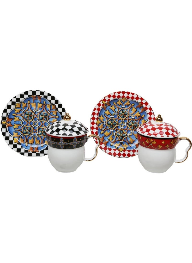 Lucky Art Lyhd 414 Ember Bone Set of 6 Tea Cups