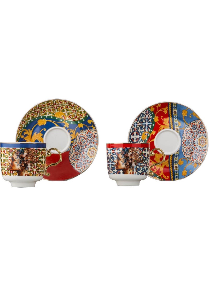 Lucky Art Hannah Bone Tea Cup Set of 2