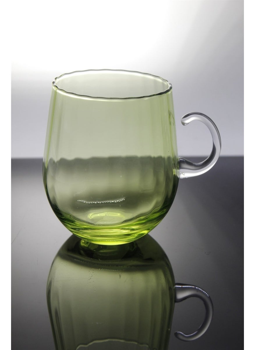 Hand Made Crystal Cup with Cup, Thin Glass 22046 1 Piece Green