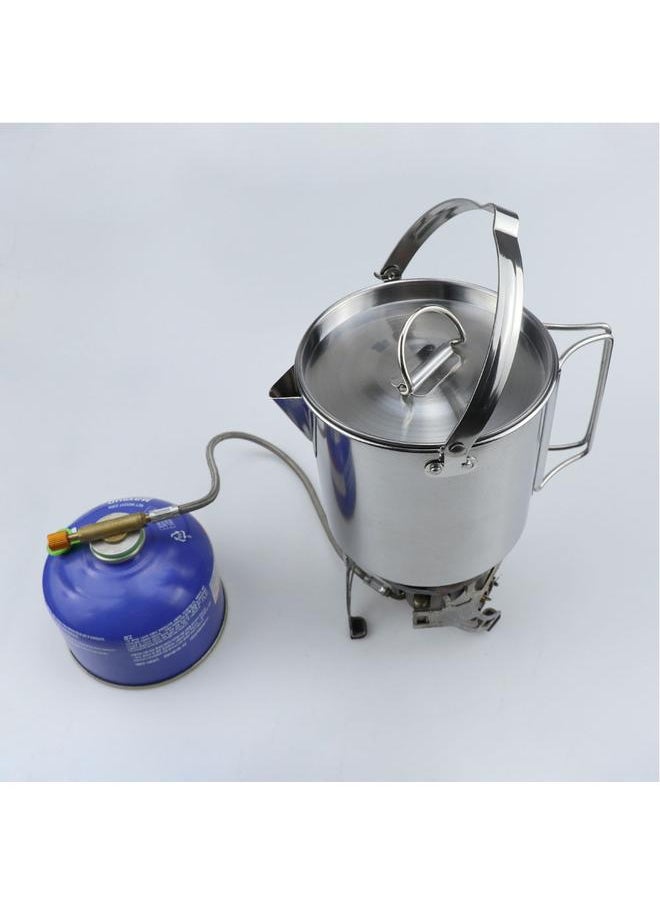 1.2L Outdoors Portable Folding Stainless Steel Kettle Cookware Coffee Tea Picnic Camping Pot