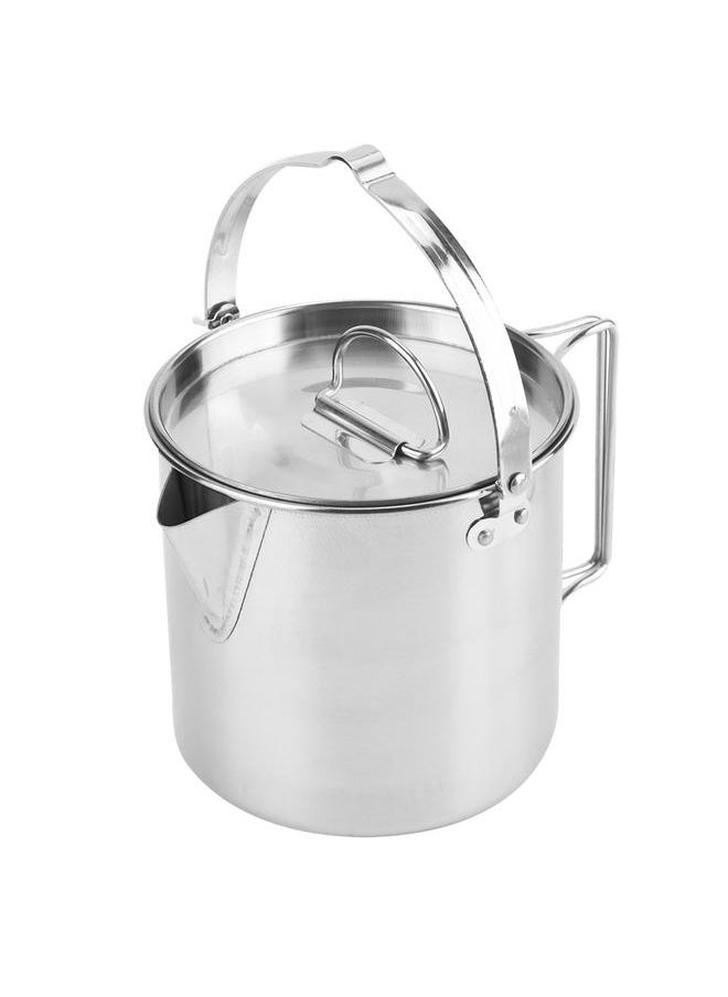 1.2L Outdoors Portable Folding Stainless Steel Kettle Cookware Coffee Tea Picnic Camping Pot