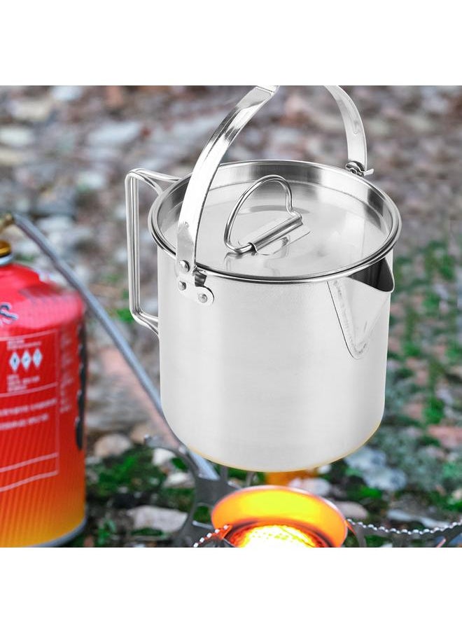 1.2L Outdoors Portable Folding Stainless Steel Kettle Cookware Coffee Tea Picnic Camping Pot
