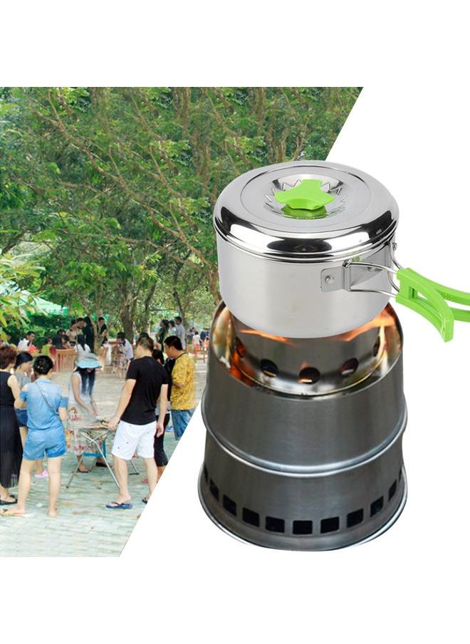 Outdoor Stainless Steel Portable Cooking Pot Camping Picnic Cookware