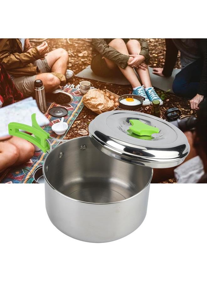 Outdoor Stainless Steel Portable Cooking Pot Camping Picnic Cookware
