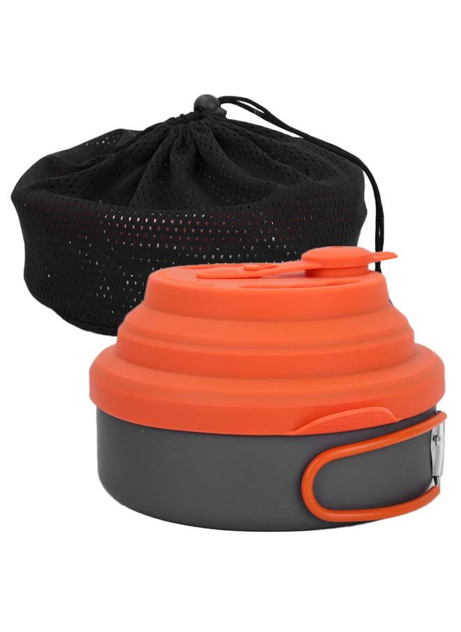 1.6L Outdoor Portable Camping Foldable Whistle Cooker Cookware Set with Silicone Cover