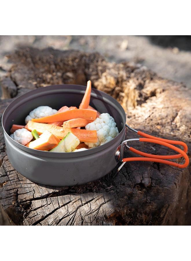1.6L Outdoor Portable Camping Foldable Whistle Cooker Cookware Set with Silicone Cover