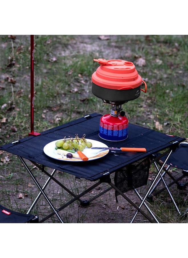 1.6L Outdoor Portable Camping Foldable Whistle Cooker Cookware Set with Silicone Cover