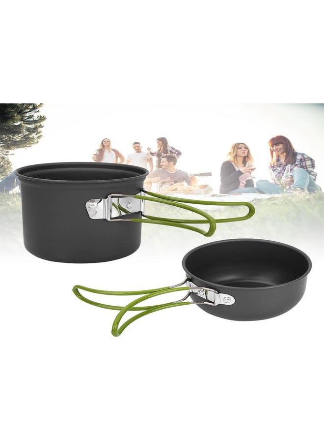Outdoor Portable Foldable Cooker Camping Hiking Picnic Cooking Bowl Pan Pot Set