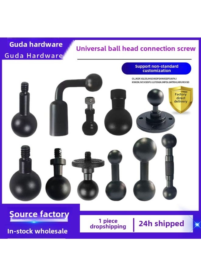 13 15/17/20/25 Aluminum Alloy 1/4 Screw Ball Head Mobile Phone Bracket Modified Live Photography Bracket Accessories-Color:17 Elbow To 17 Ball Head