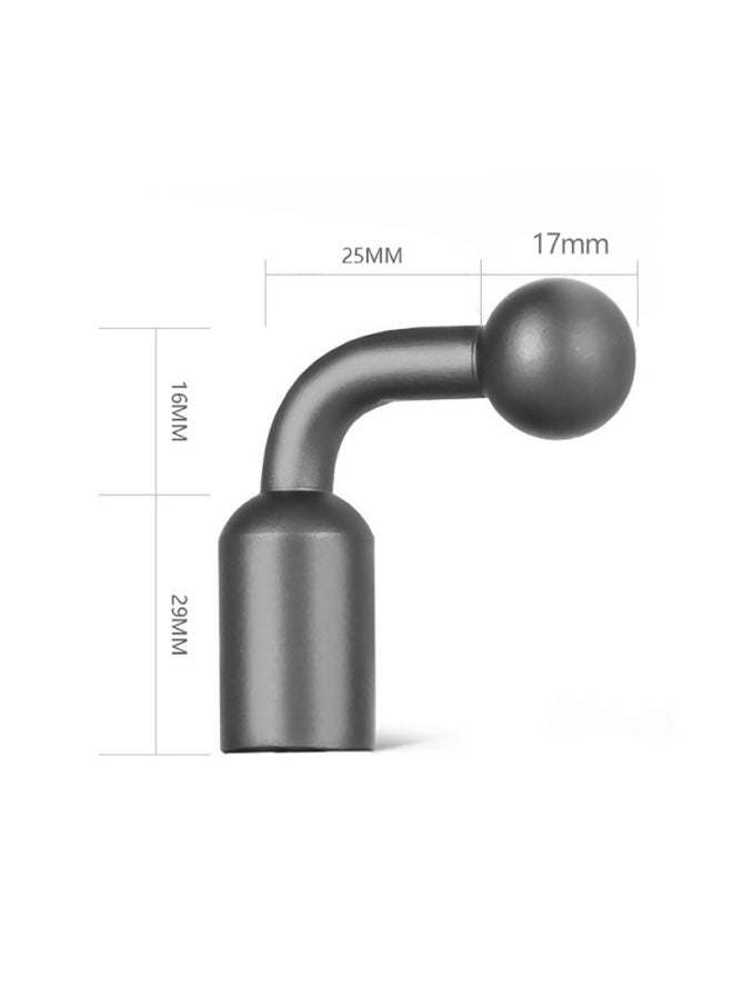 Aluminum Alloy 17/17.5mm Ball Head Bending Bracket Mobile Phone Flat Clip Live Car Sports Camera 1/4 Screw-Color:17.5mm Light Gray Bending