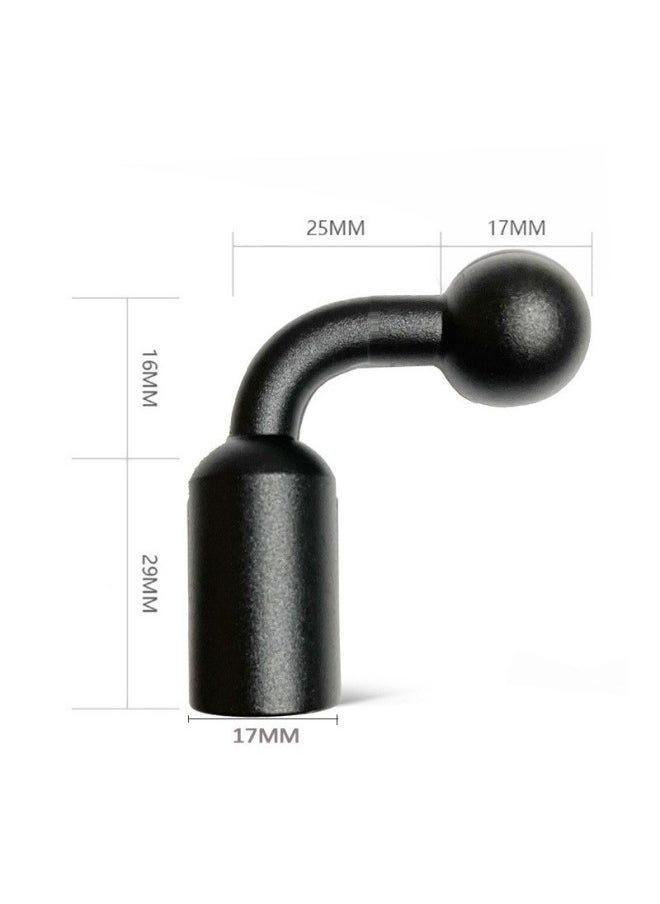 Aluminum Alloy 17/17.5mm Ball Head Bending Bracket Mobile Phone Flat Clip Live Car Sports Camera 1/4 Screw-Color:17.5mm Light Gray Bending