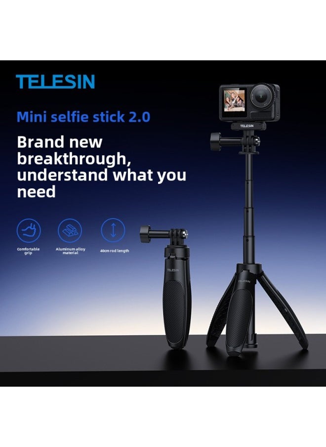 Taixun Adapted GoPro12 Sports Camera Portable Tripod Action4 Mini Selfie Stick Accessories-Color:2.0 Mini Selfie Stick