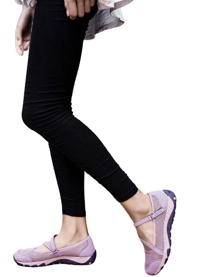 Round Toe Hook And Loop Closure Comfort Shoes Purple