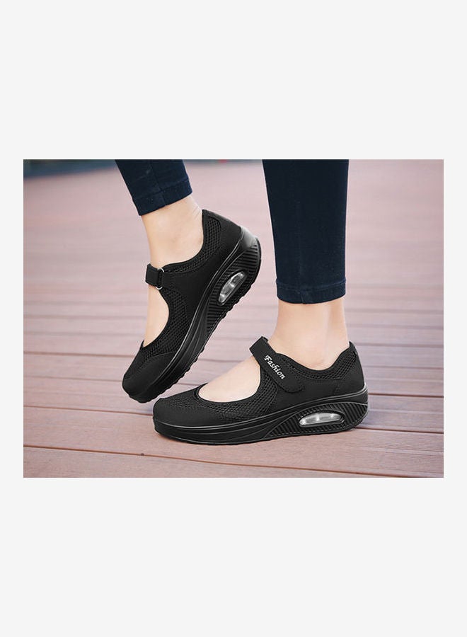 Solid Velcro Strap Closure Comfort Black