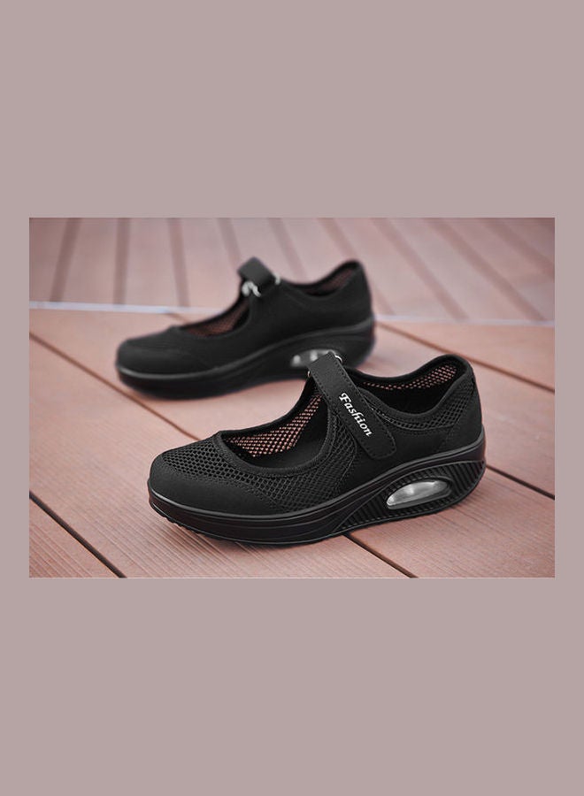 Solid Velcro Strap Closure Comfort Black