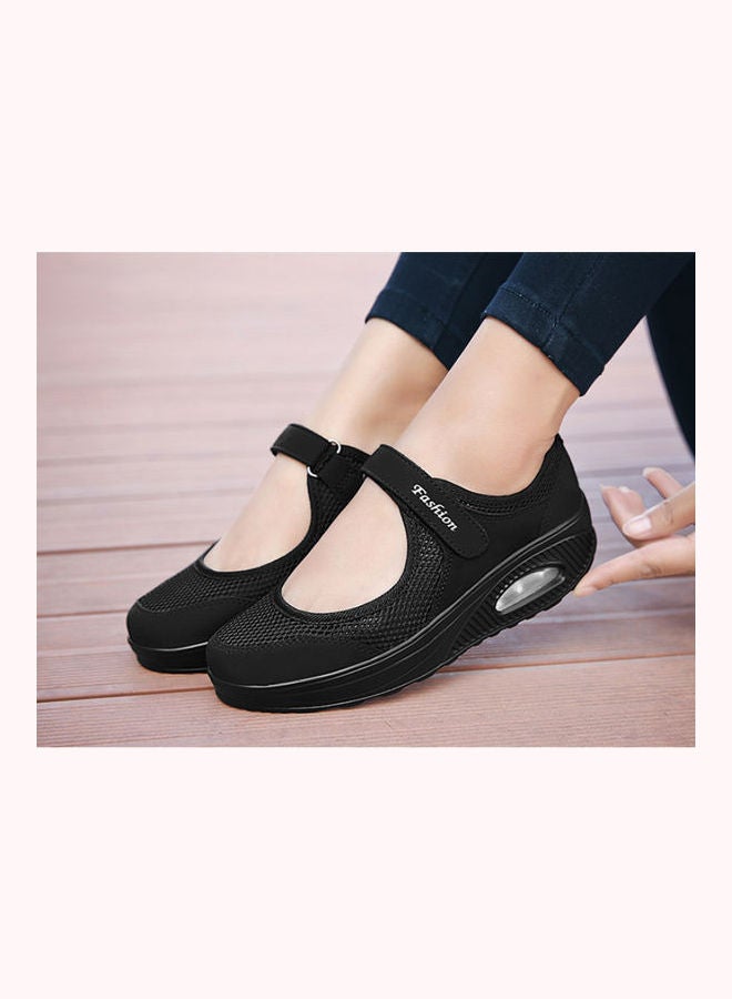 Solid Velcro Strap Closure Comfort Black