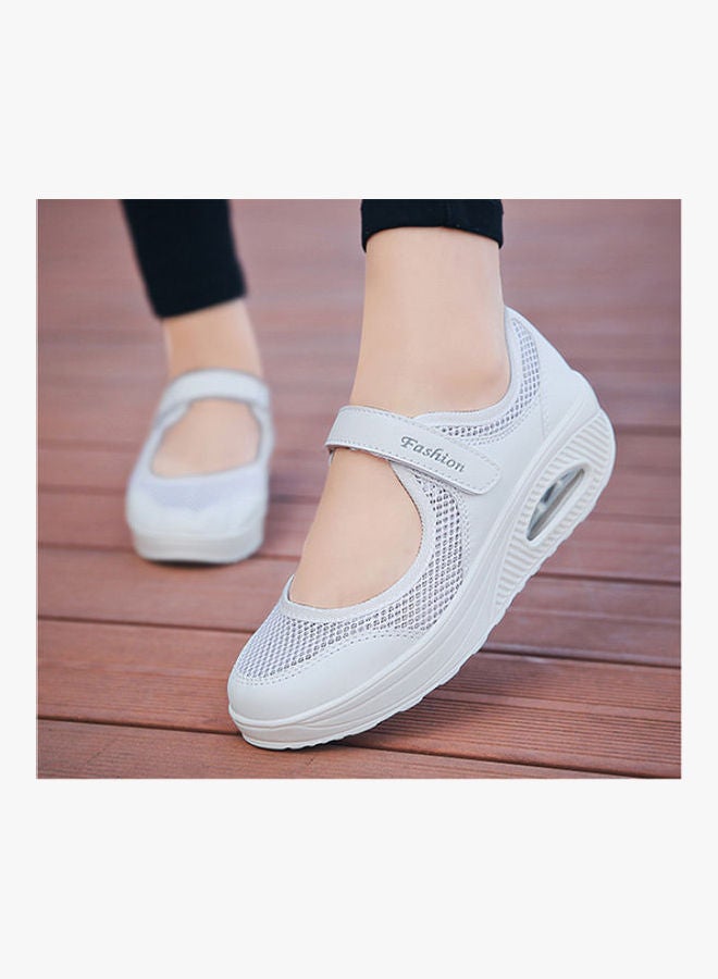 Solid Velcro Strap Closure Comfort White