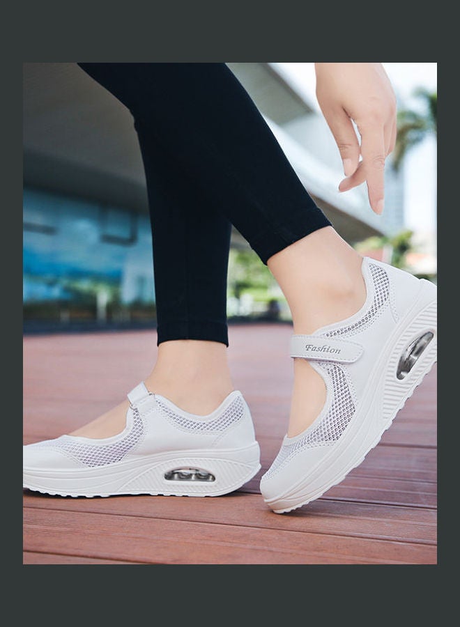 Solid Velcro Strap Closure Comfort White