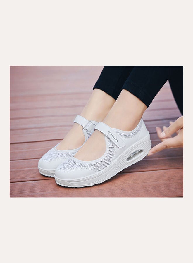 Solid Velcro Strap Closure Comfort White