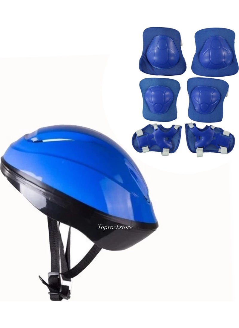 Children's Helmet, Knee and Elbow Pads Set 7 Pieces