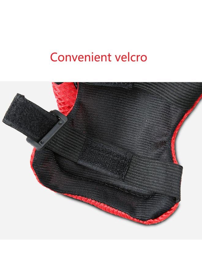 7pcs Kids Skateboard Bike Helmet Knee Pad Elbow Pad Wrist Pad Bicycle Helmet Protection Gear Set for Ages 4‑12 Years Old Red